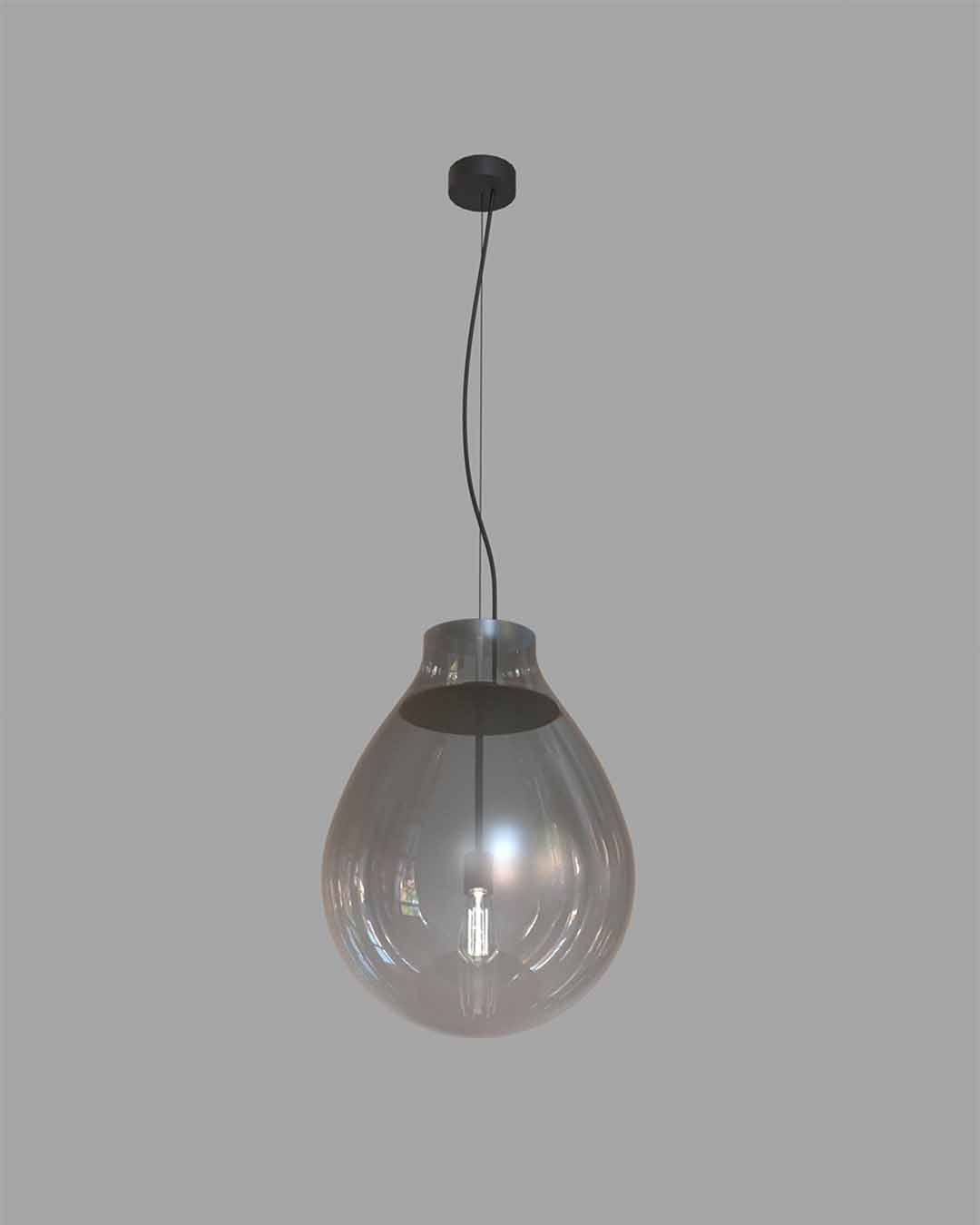 Lámpara colgante de vidrio gris moderno, boutique de iluminación Birot MX