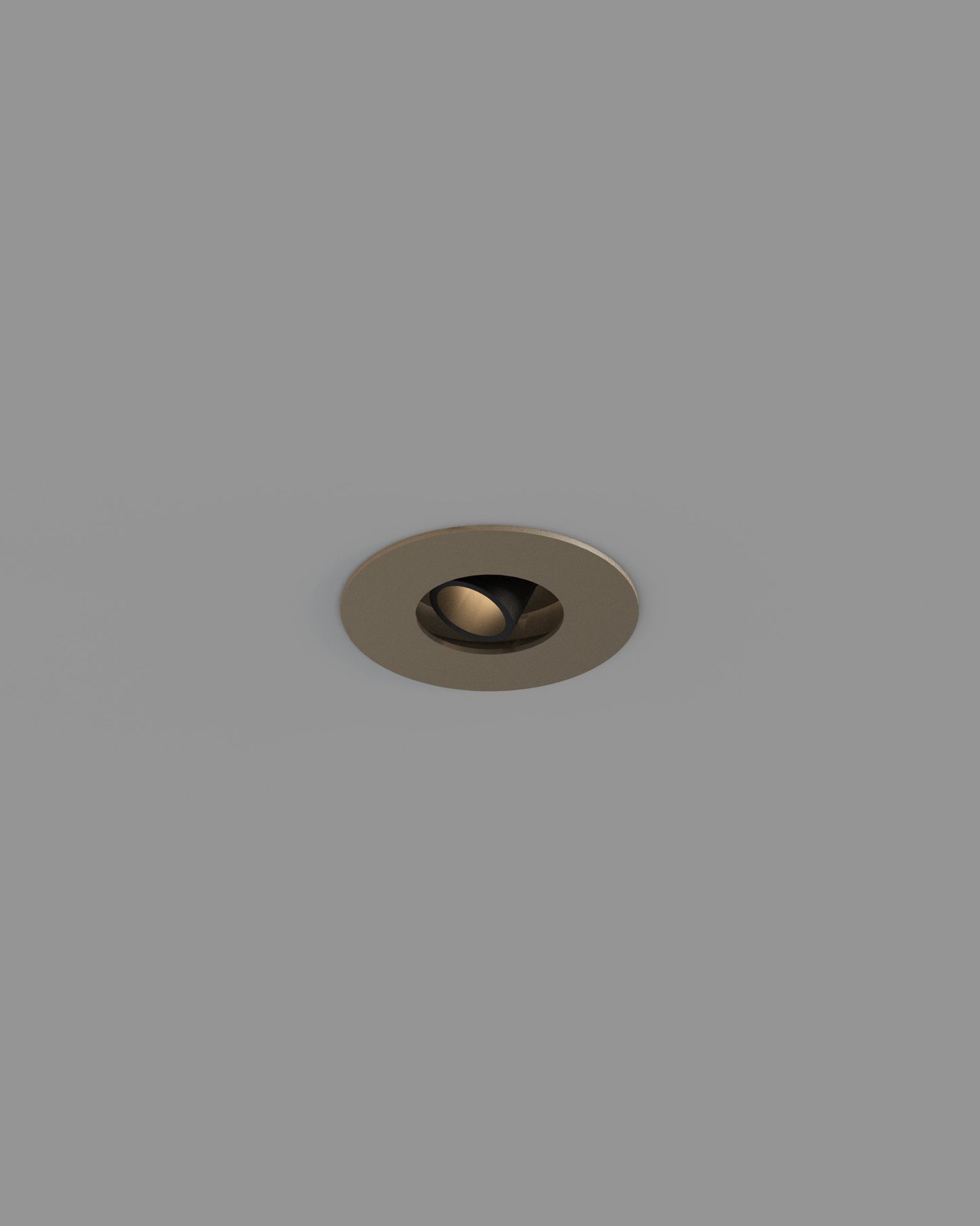 Luminario empotrable de techo acabado plateado, estilo moderno para interiores.