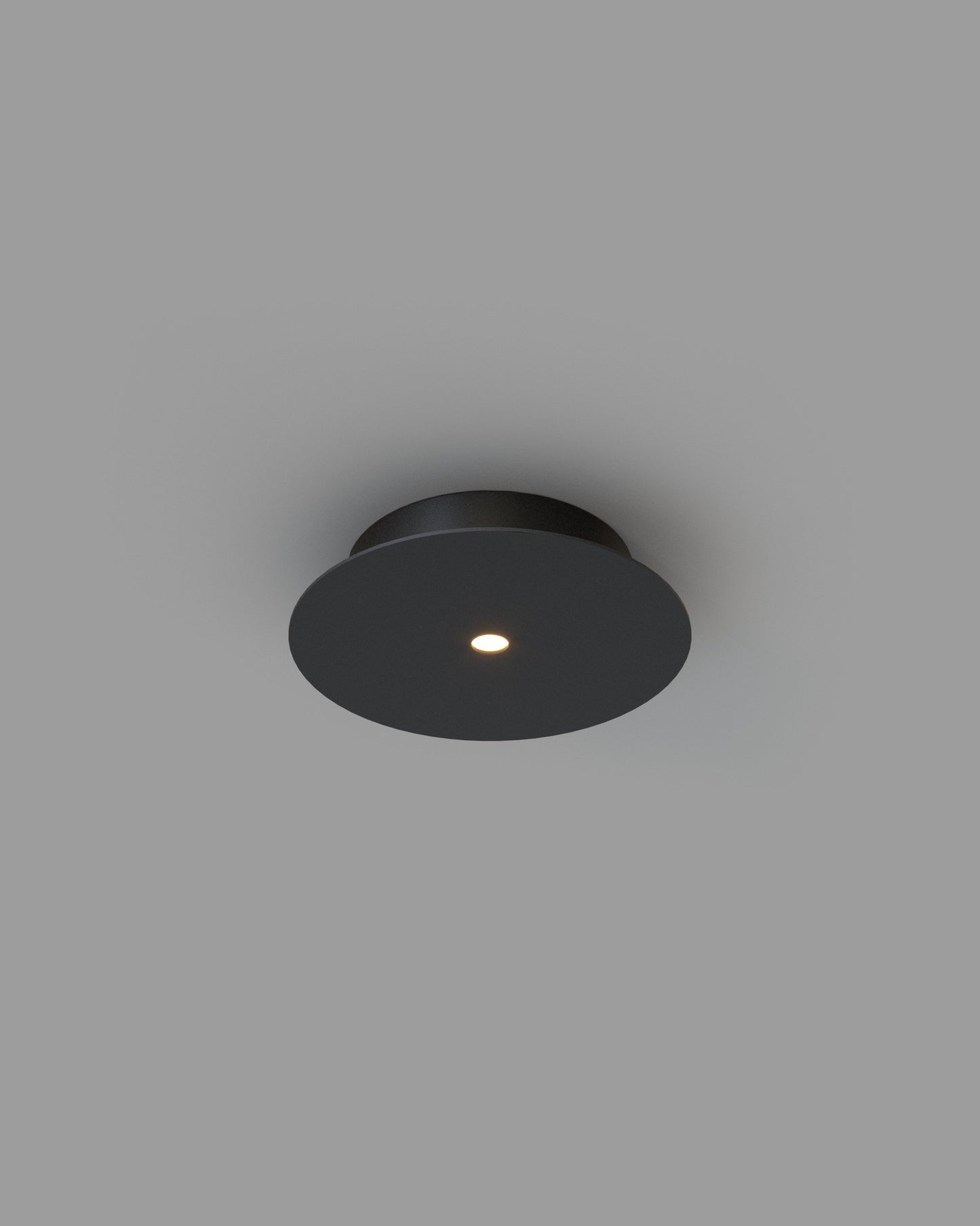 Lámpara de techo LED redonda en acabado gris mate, diseño moderno de iluminación interior