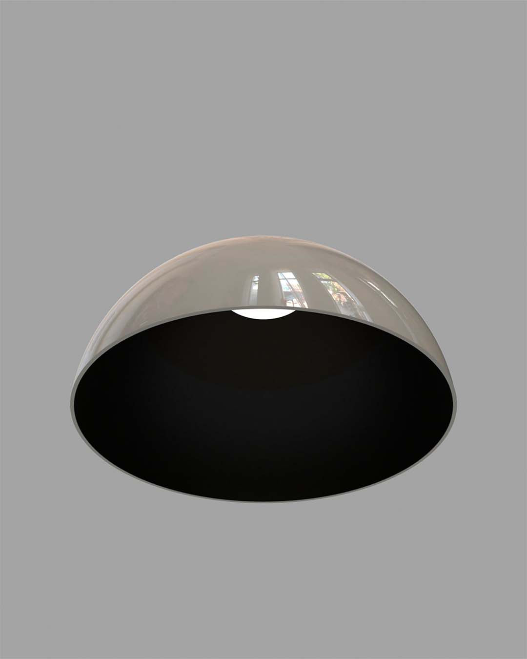 Lámpara colgante blanca moderna sobre fondo gris, boutique de iluminación Birot MX