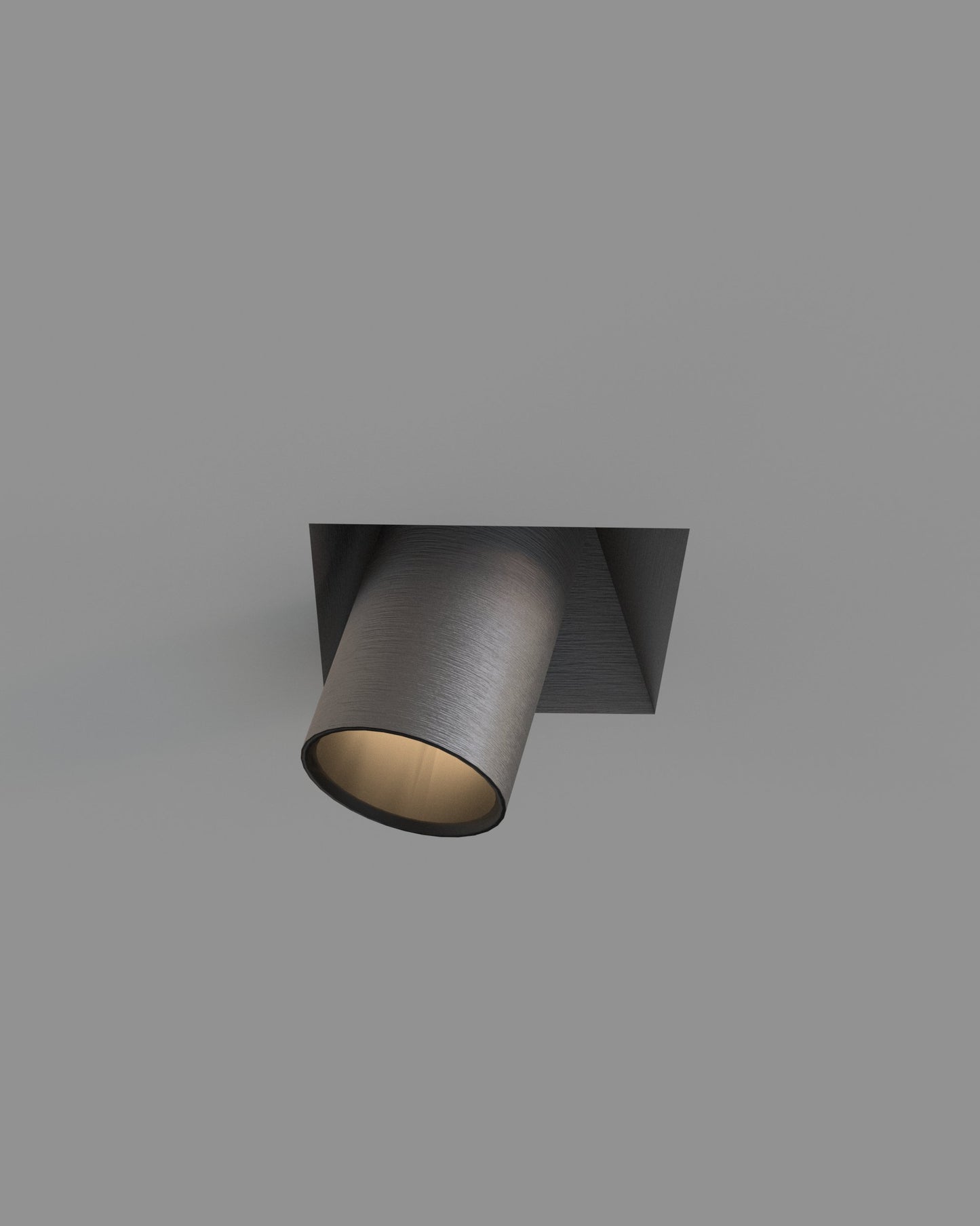 Luminaria de techo empotrada sin marco acabado níquel, diseño minimalista moderno.