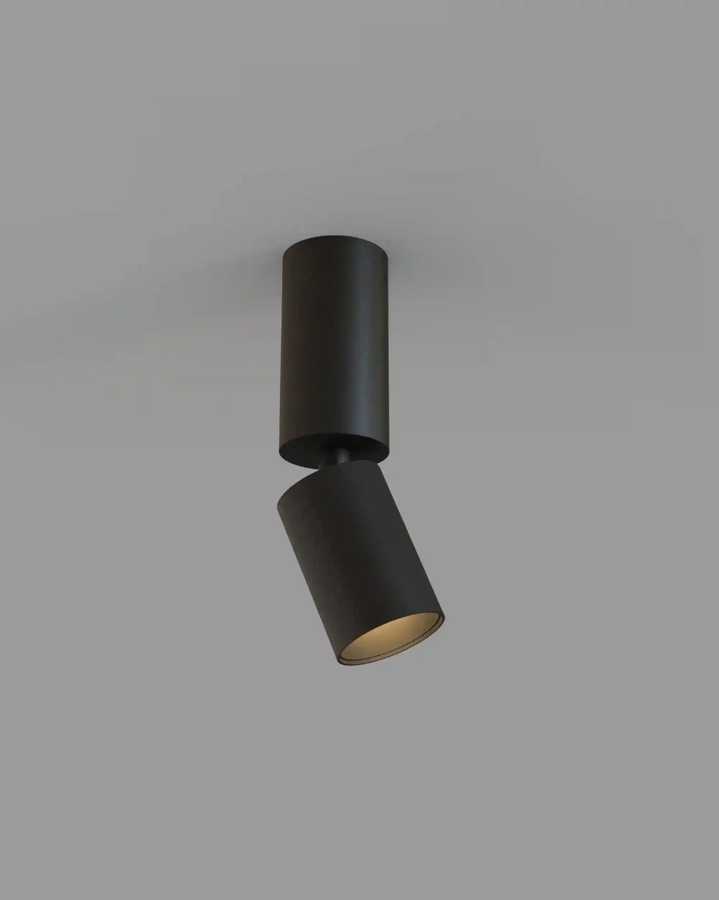 Foco de techo negro orientable, diseño cilíndrico moderno para iluminación interior