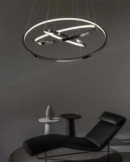 Lámpara colgante HOOP moderna en sala minimalista, Birot MX boutique de iluminación