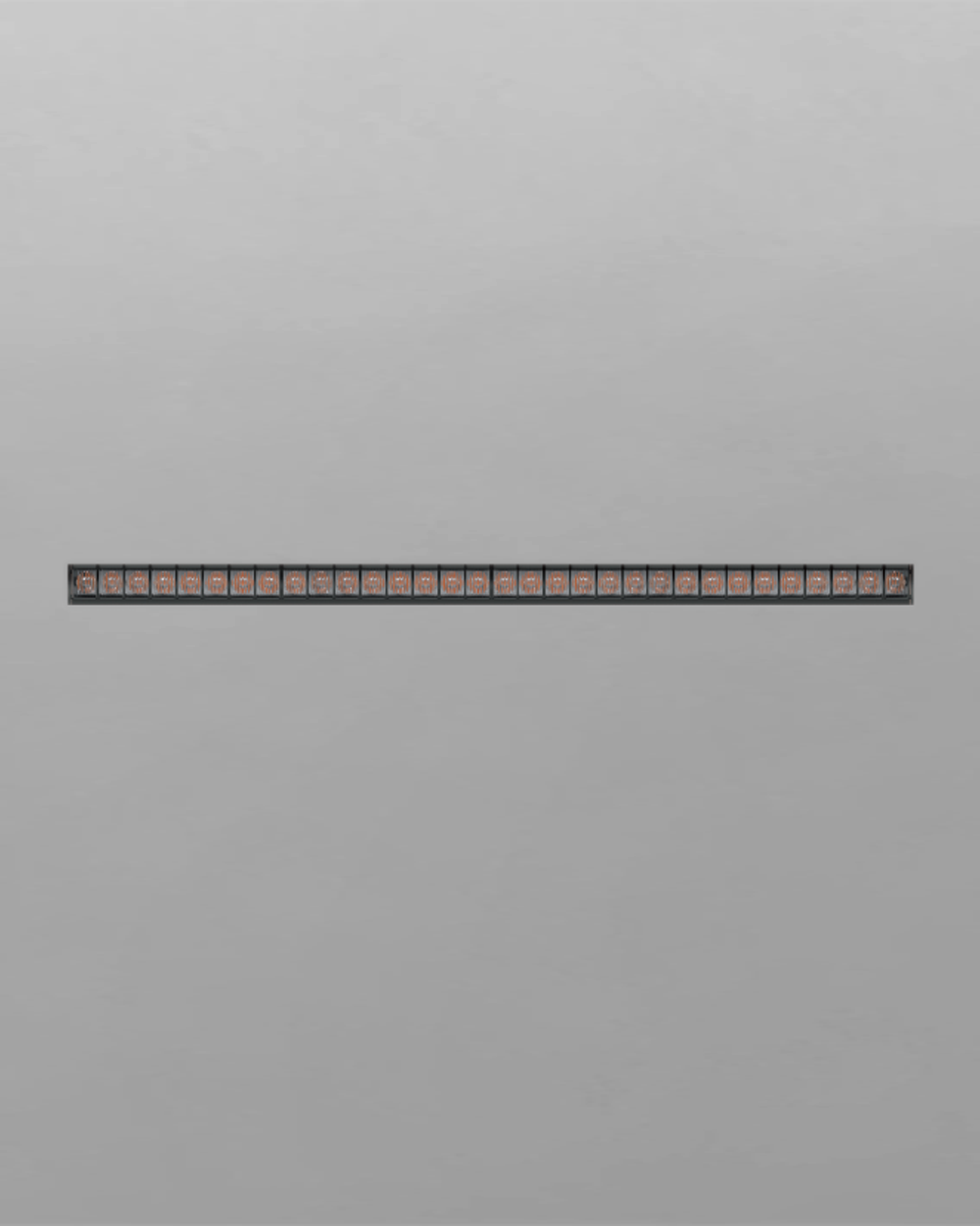 Luminario lineal tipo wall washer de aluminio negro para iluminación arquitectónica de pared.