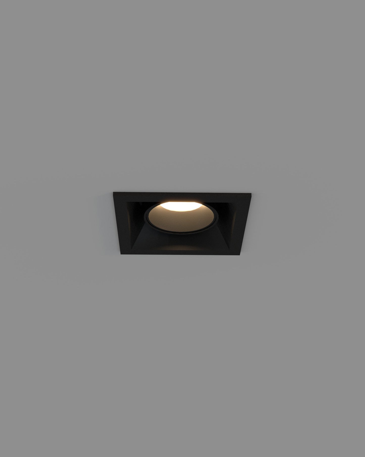 Downlight cuadrado negro empotrable de techo, luz LED, diseño moderno para interiores
