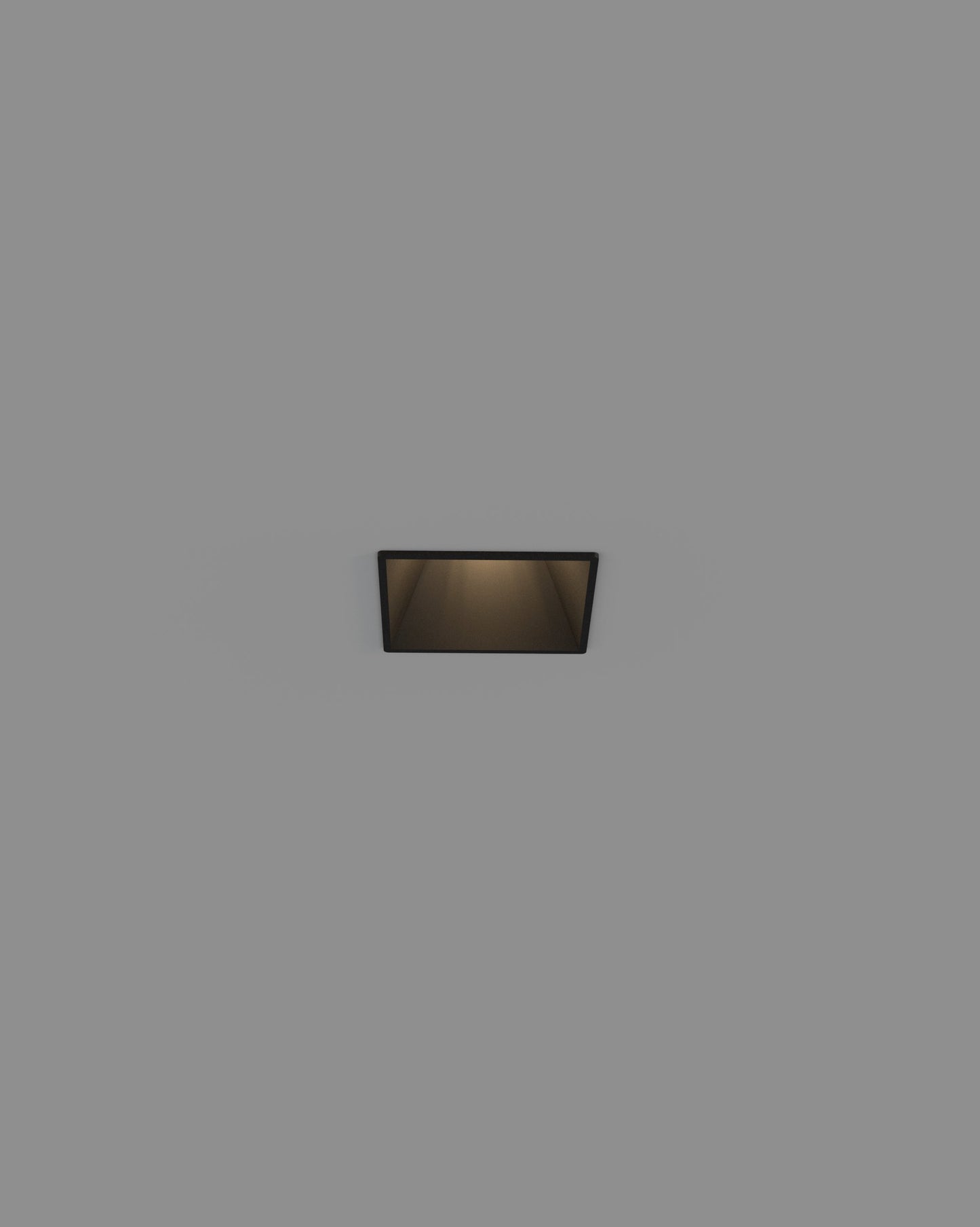 Luminario empotrable negro cuadrado, diseño minimalista para techo, luz de acento.