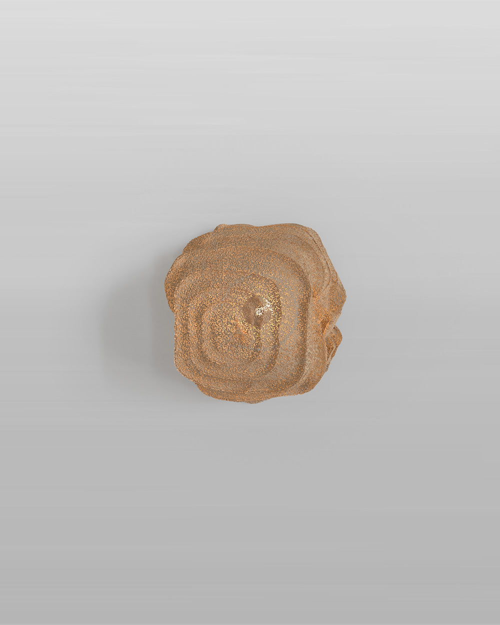 Aplique de pared beige con diseño orgánico sobre fondo gris, iluminación decorativa Birot MX