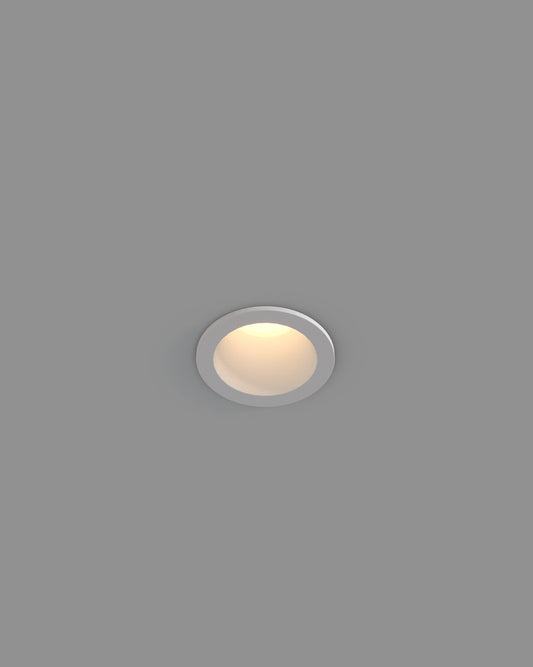 Luz empotrable blanca de techo LED encendida, estilo moderno para interiores