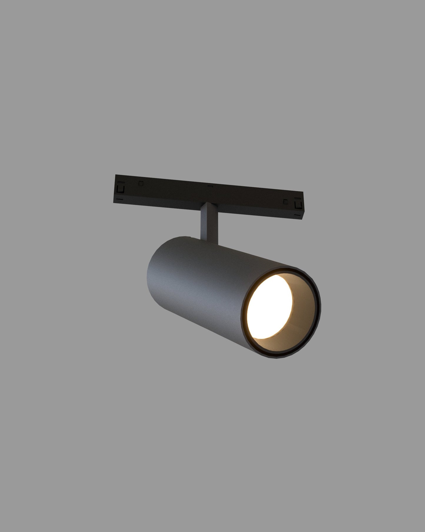 Foco de techo tipo riel acabado gris mate, iluminación moderna para interiores