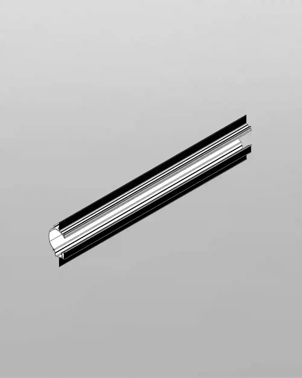 Perfil de aluminio ovalado para iluminación LED, producto Birot MX boutique de iluminación