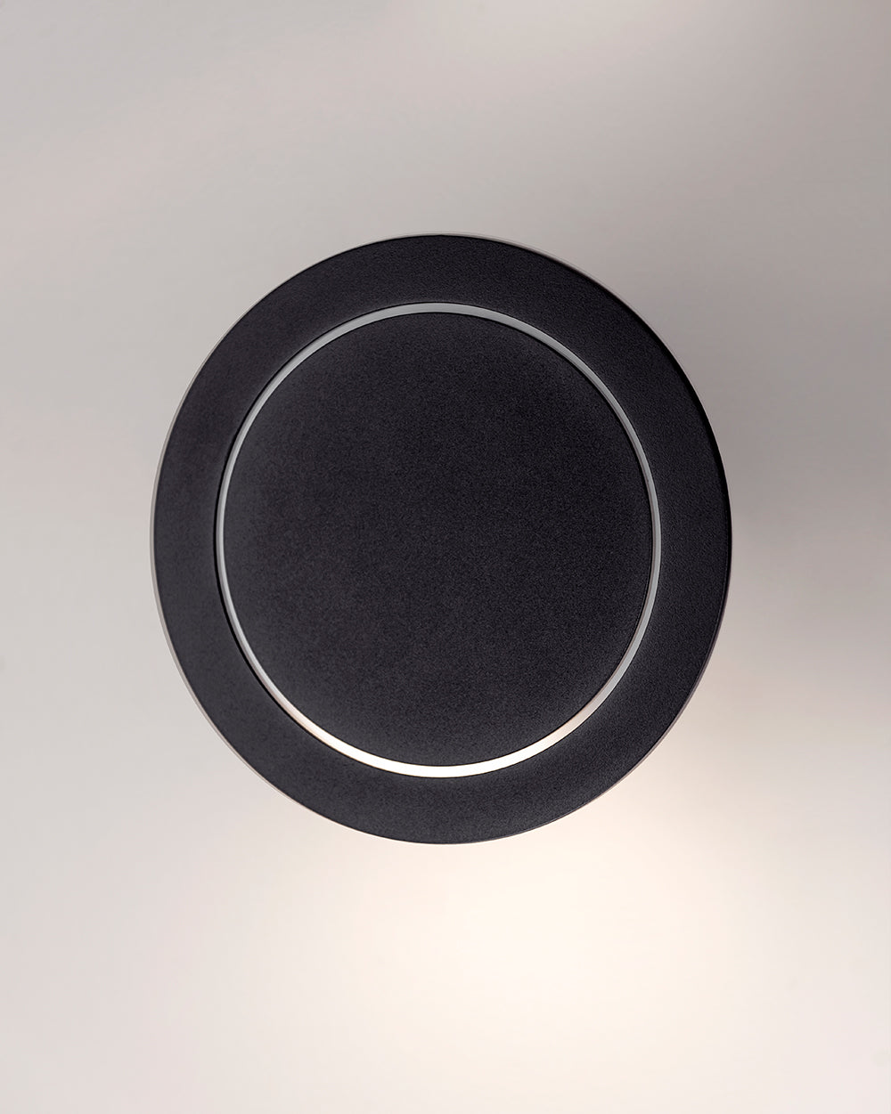 Lámpara de techo LED circular negra, diseño moderno para interiores, luz indirecta