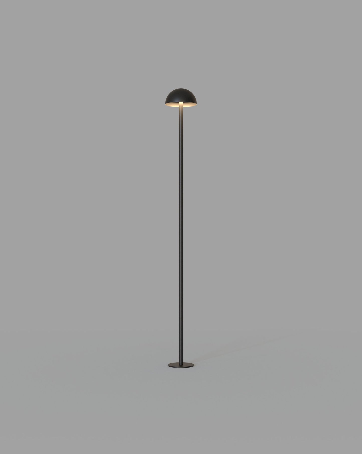 Lámpara de piso negra para exterior, diseño minimalista y moderno, luz LED.