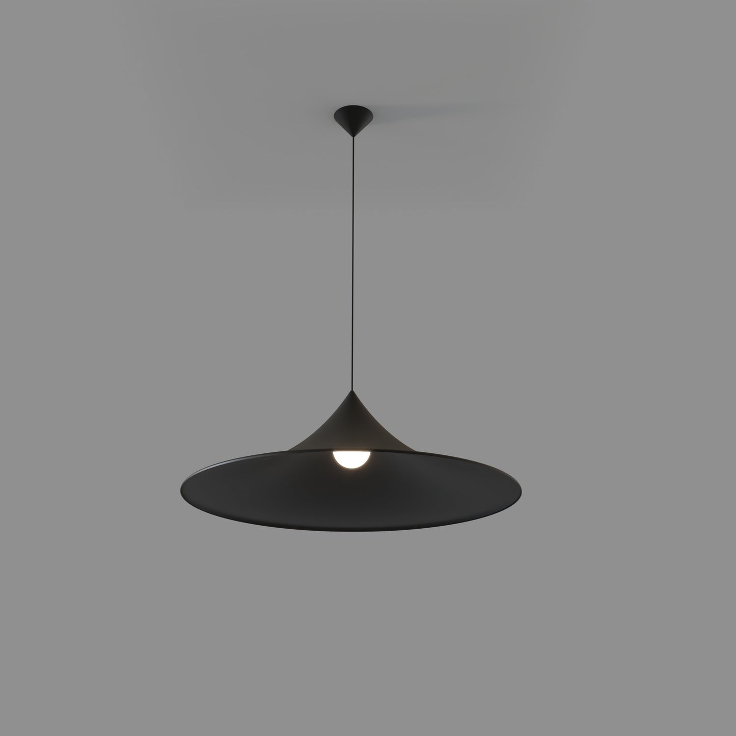 Lámpara colgante negra de diseño moderno con pantalla ancha para iluminación interior