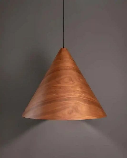 Lámpara colgante de madera diseño cónico, iluminación decorativa, Birot MX