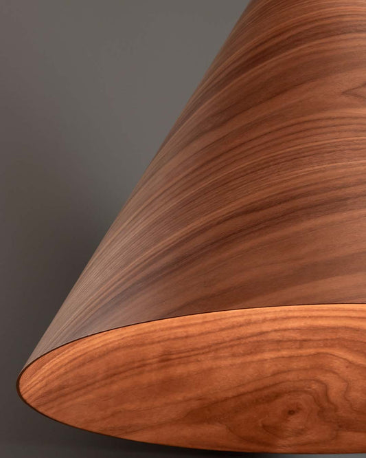 Pantalla de lámpara cónica de madera, diseño moderno, iluminación Birot MX