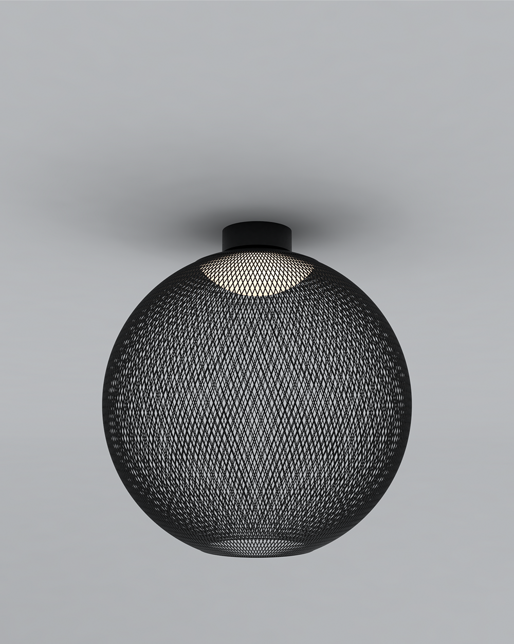 Lámpara de techo esférica negra de malla moderna, boutique de iluminación Birot MX