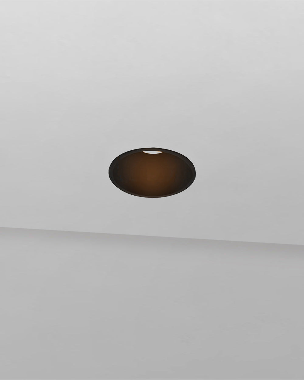 Luminario empotrable de techo con acabado negro, diseño moderno y minimalista