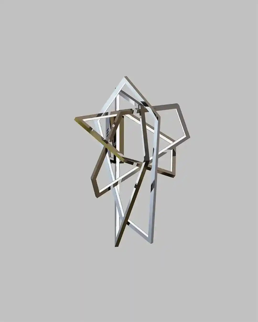 Lámpara de techo moderna geométrica en tonos metálicos, Birot MX boutique de iluminación.