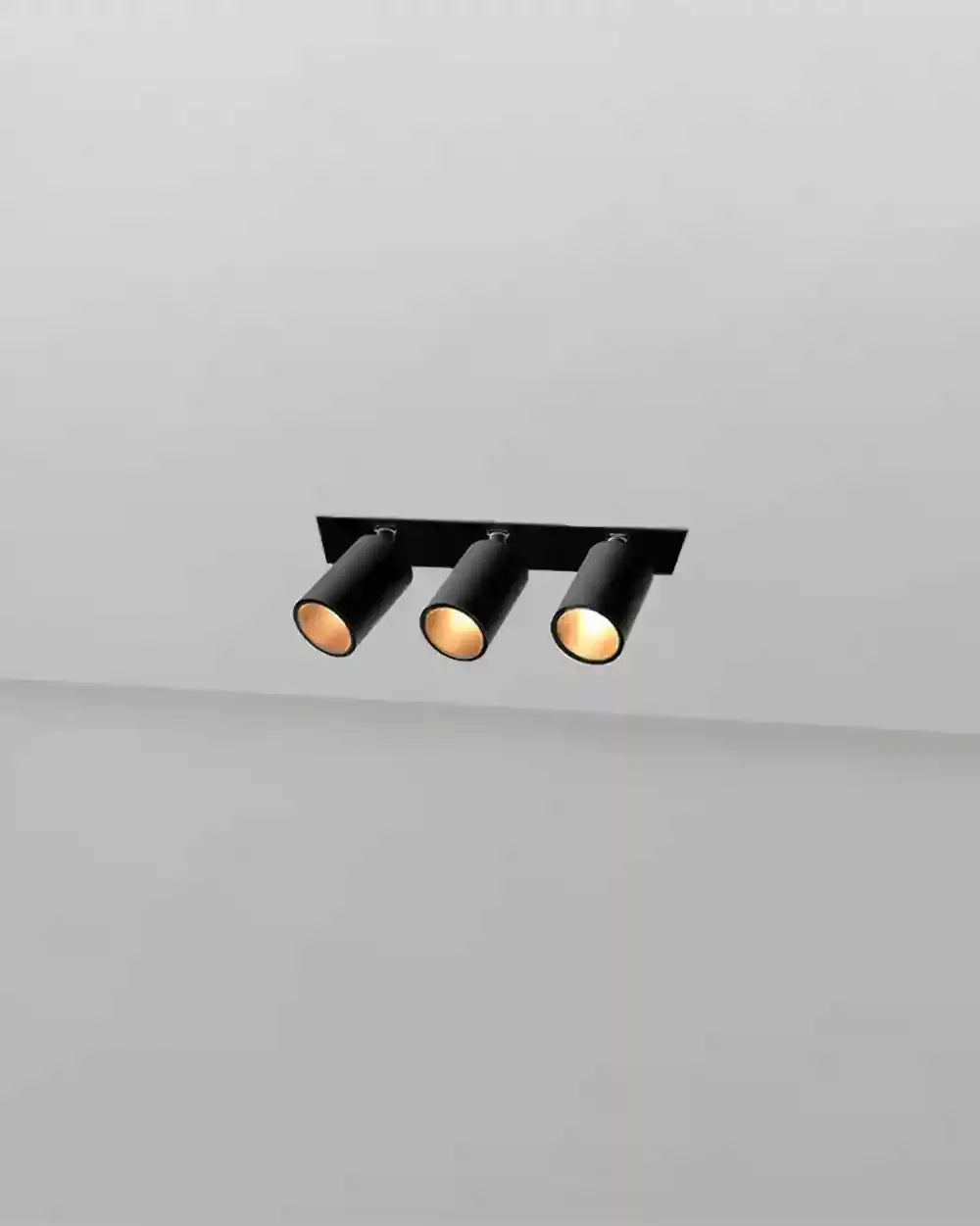 Lámpara de techo moderna negra con tres focos cilíndricos, boutique de iluminación Birot MX