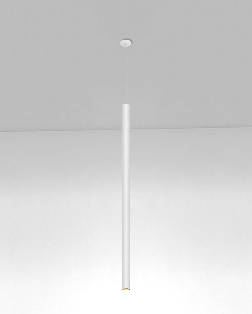 Lámpara colgante de techo blanca, diseño cilíndrico moderno para interiores minimalistas