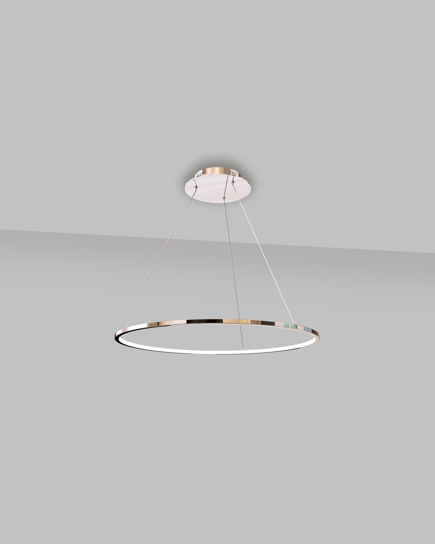 Lámpara colgante circular cromada moderna, iluminación interior, Birot MX boutique