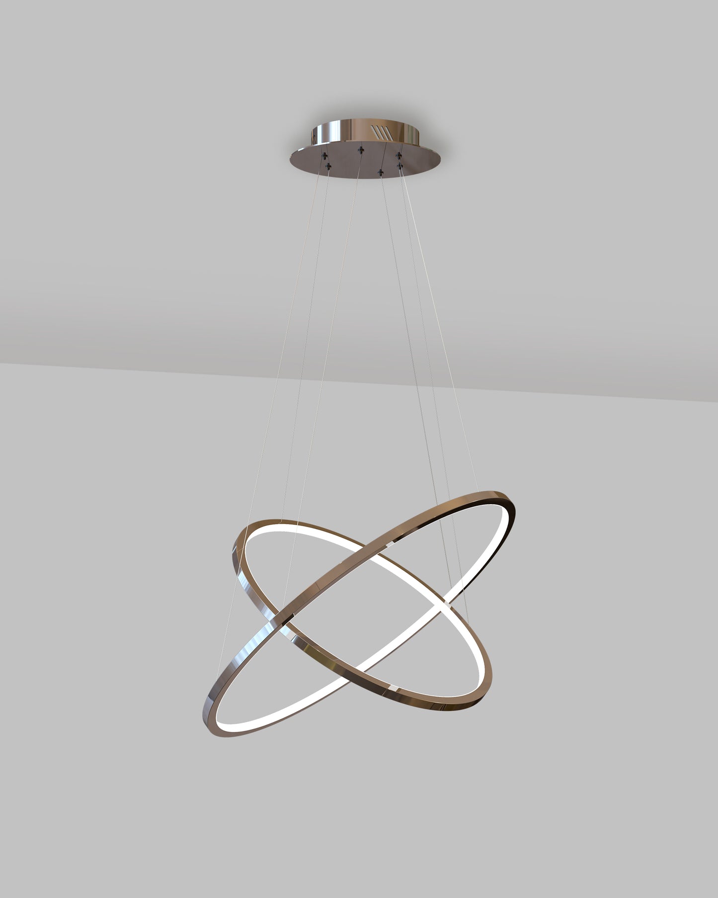 Lámpara de techo moderna con aros LED suspendidos, diseño minimalista elegante