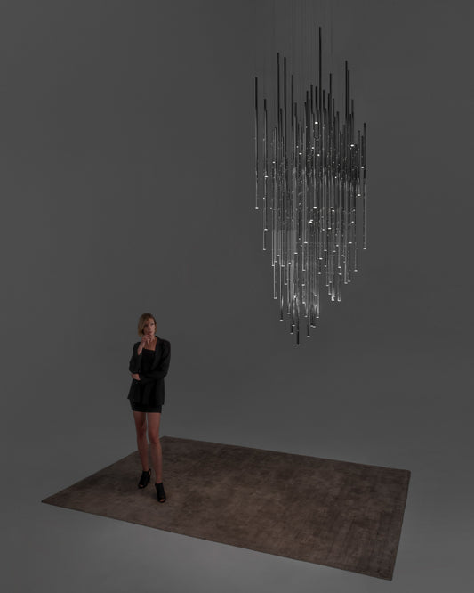 Lámpara de techo moderna colgante, diseño minimalista, iluminación decorativa interior.