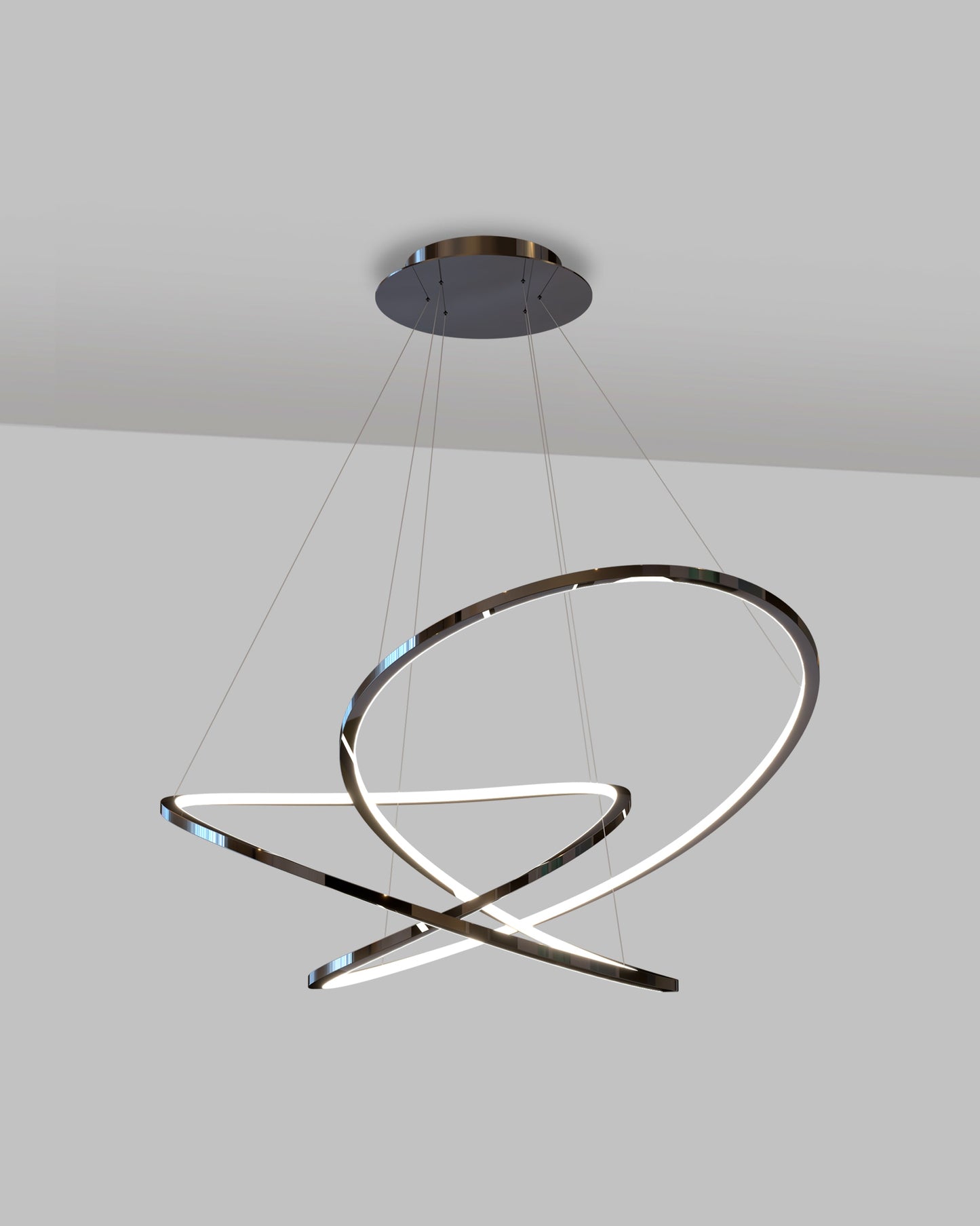 Lámpara de techo moderna LED, diseño geométrico circular, suspendida, iluminación decorativa