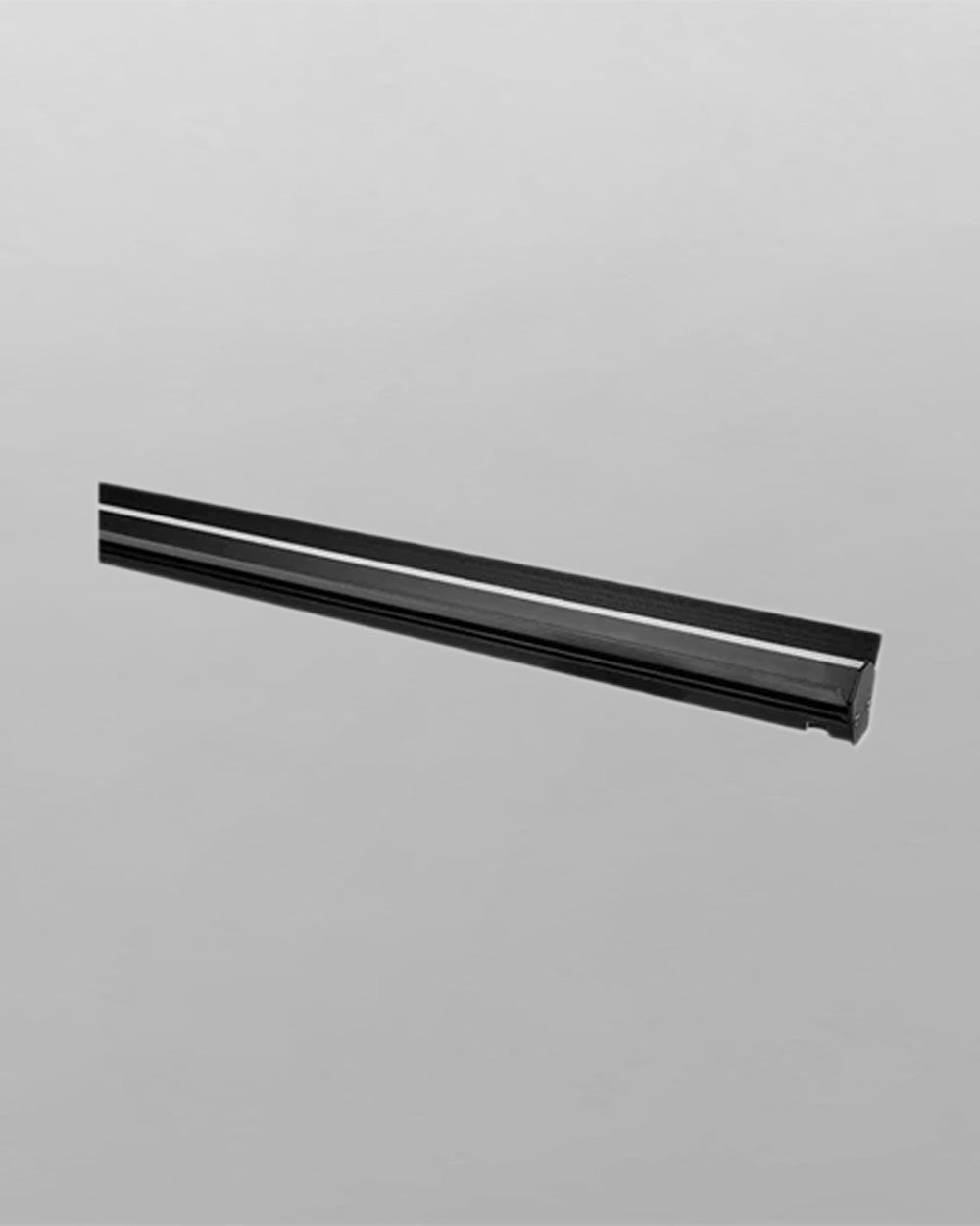 Perfil de aluminio negro para montaje de tira LED, accesorio de iluminación decorativa.