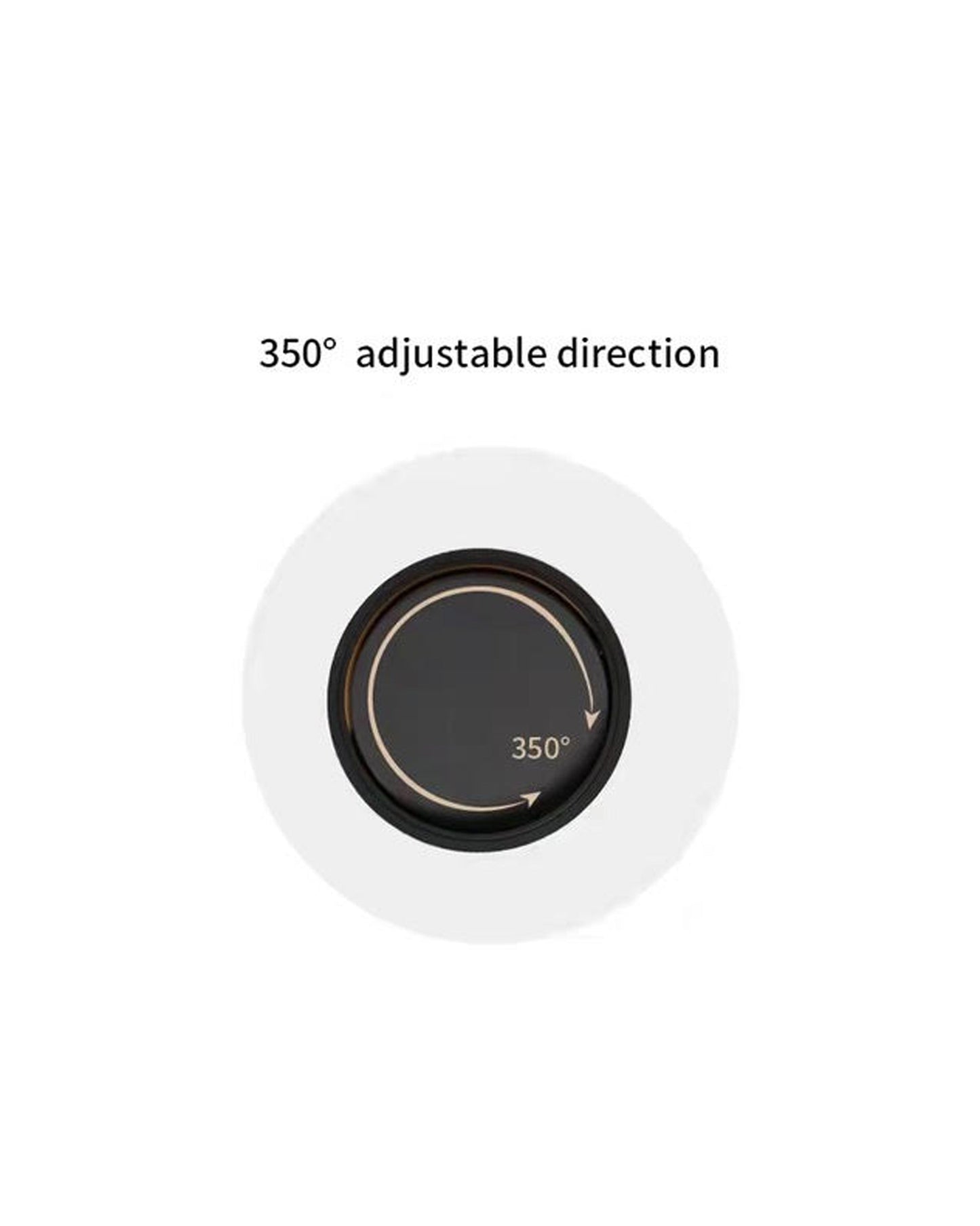 Foco empotrable negro con giro ajustable de 350 grados para iluminación interior.