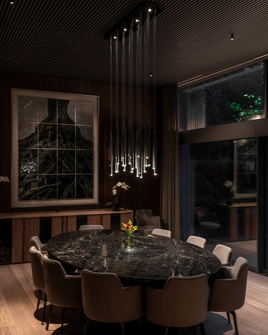 Tendencias de iluminación 2025 en interiores de lujo.