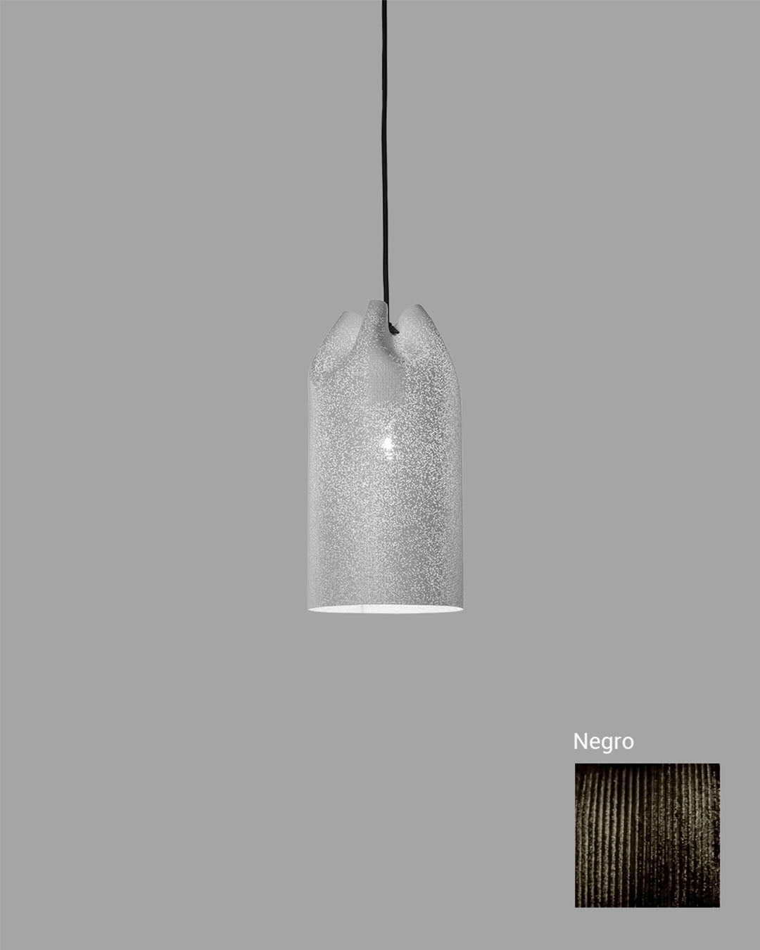 Lámpara colgante moderna de vidrio transparente, fondo gris, muestra de color negro, Birot MX