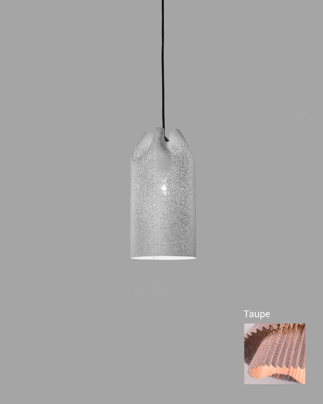 Lámpara colgante moderna color taupe, diseño minimalista, boutique de iluminación Birot MX