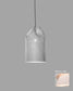 Lámpara colgante de color blanco roto con diseño moderno sobre fondo gris, Birot MX boutique de iluminación.