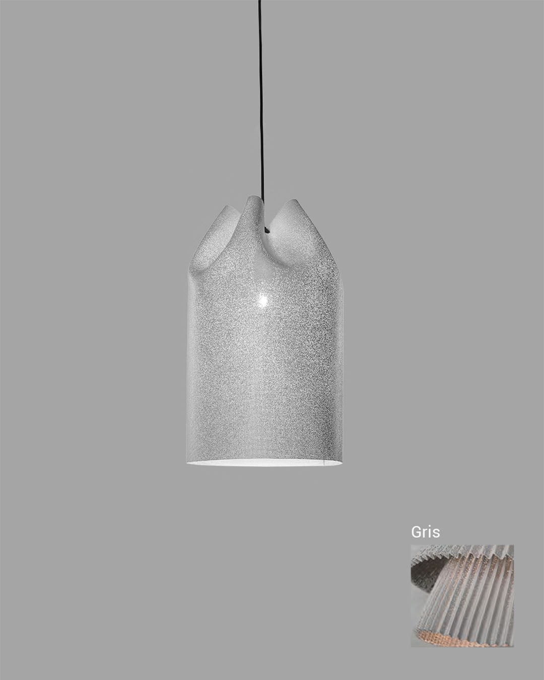 Lámpara colgante gris de diseño moderno, boutique de iluminación Birot MX.