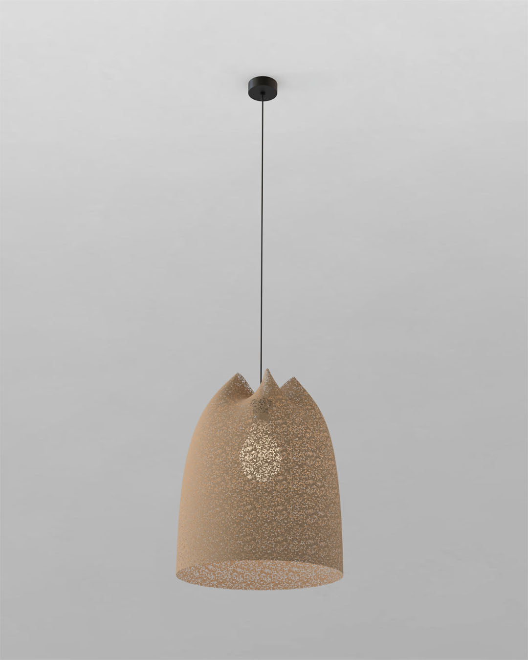 Lámpara colgante beige con textura moderna, iluminación decorativa Birot MX