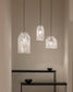 Lámparas colgantes de cristal decorativo en ambiente minimalista, iluminación moderna Birot MX