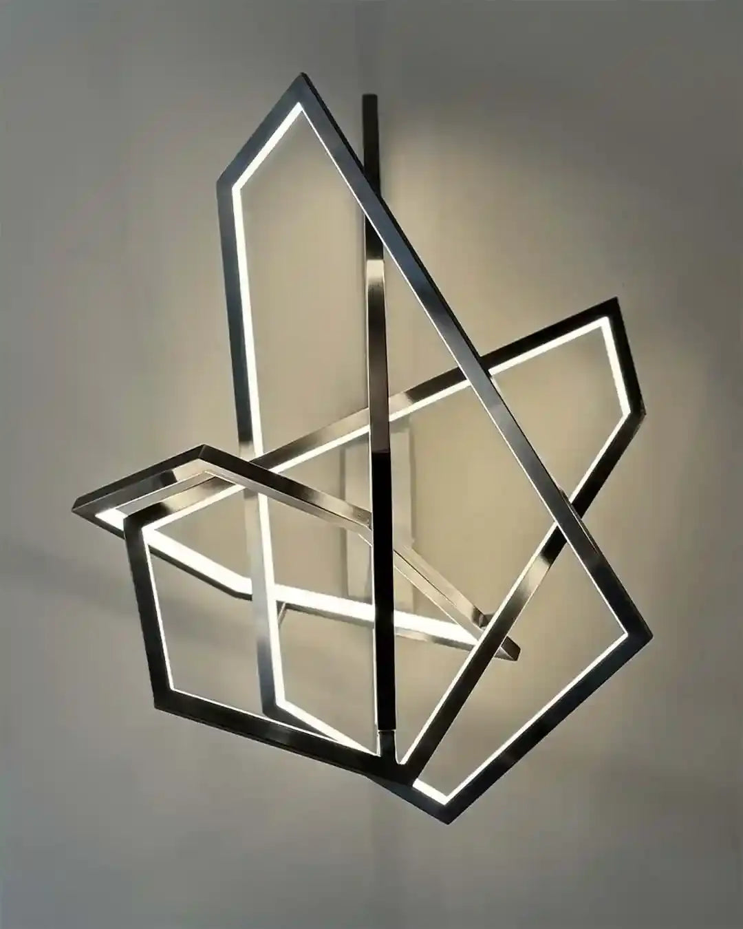 Lámpara de pared moderna geométrica LED en acabado metálico, boutique de iluminación Birot MX