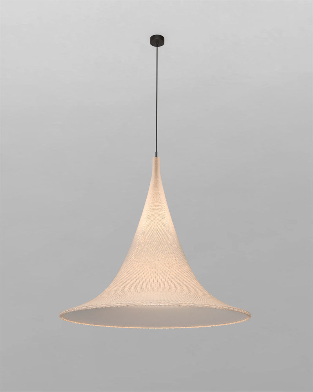 Lámpara colgante moderna de malla beige, iluminación decorativa de Birot MX