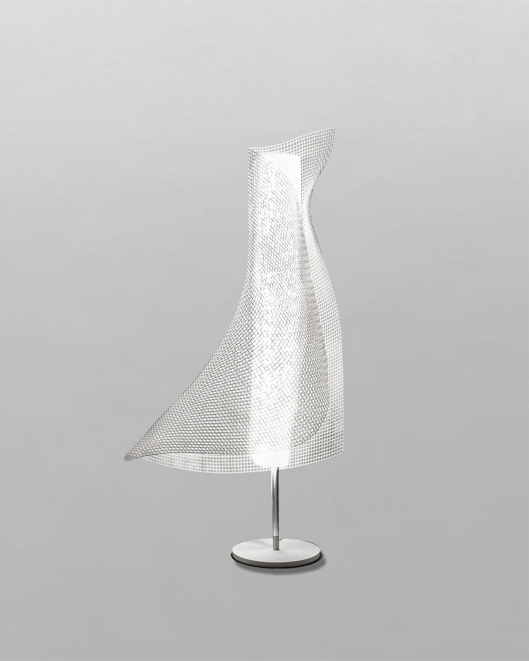 Lámpara de mesa moderna con malla metálica curva, iluminación decorativa Birot MX