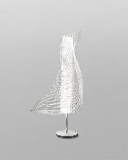 Lámpara de mesa moderna con malla metálica curva, iluminación decorativa Birot MX