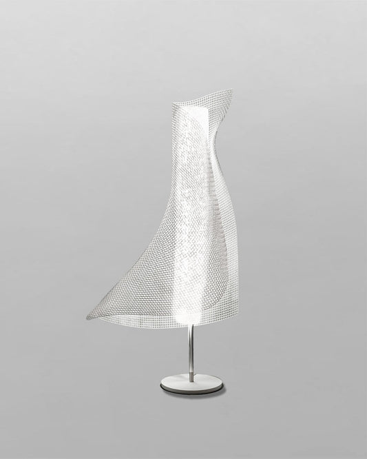 Lámpara de mesa moderna con malla metálica curva, iluminación decorativa Birot MX