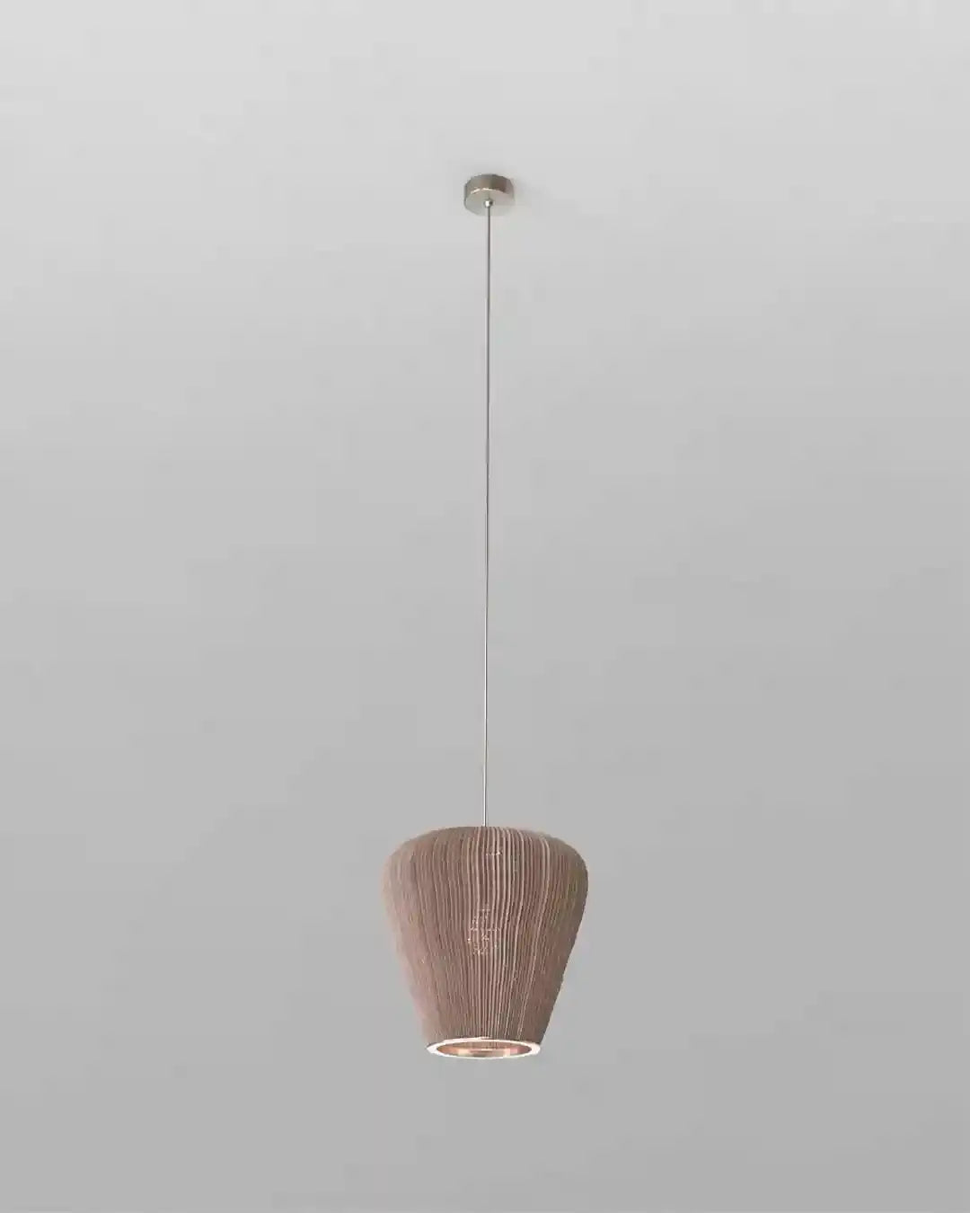 Lámpara colgante moderna de estilo artesanal color marrón para interiores, Birot MX iluminación.