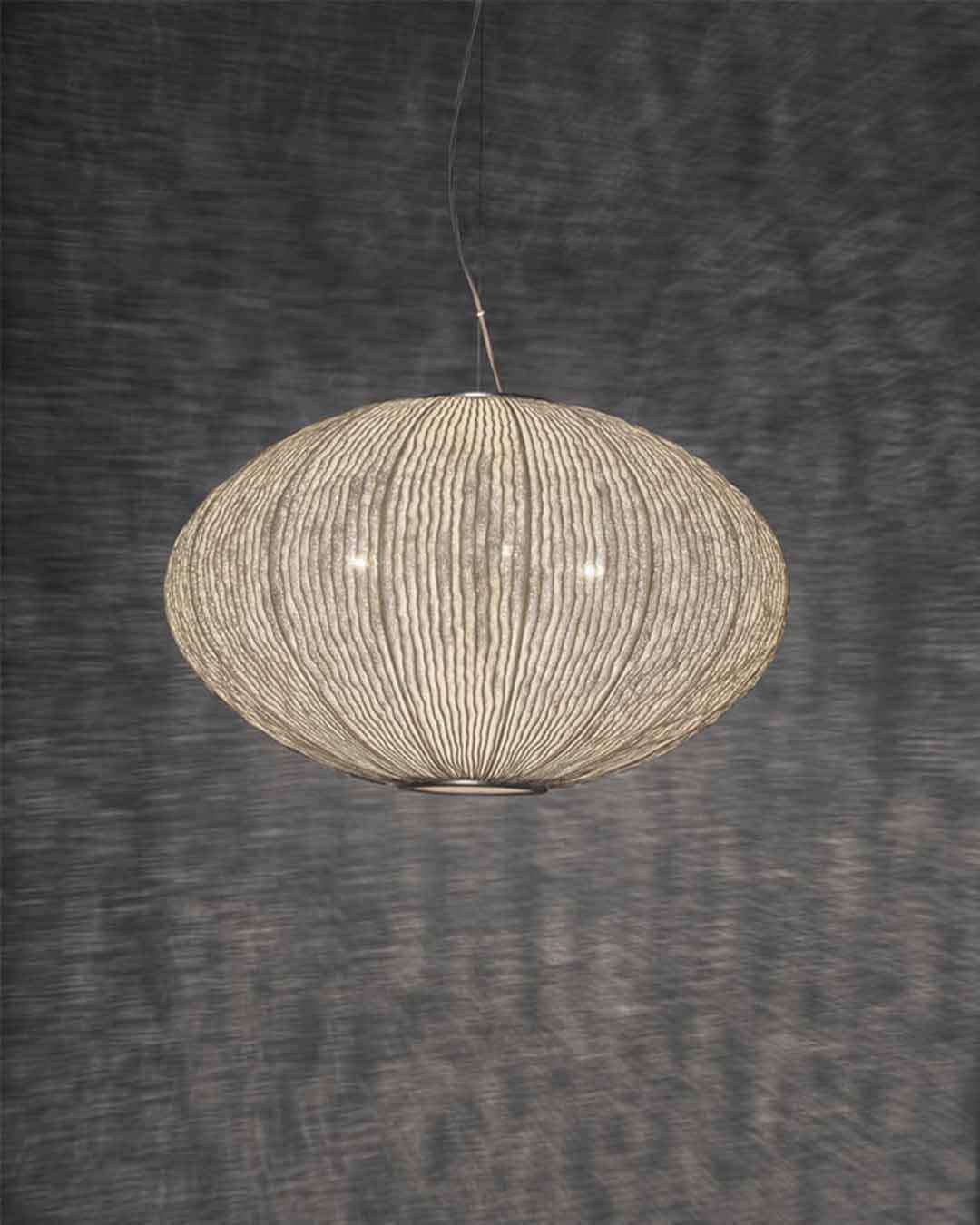 Lámpara colgante moderna de fibra natural, diseño texturizado, iluminación decorativa Birot MX