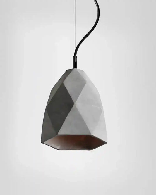 Lámpara colgante geométrica de cemento gris, diseño moderno, Birot MX boutique de iluminación