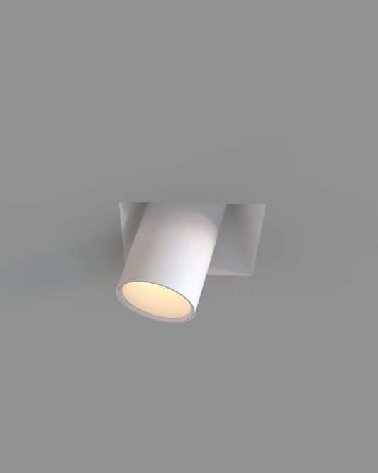 Spot de techo empotrable blanco sin marco, iluminación moderna para interiores.