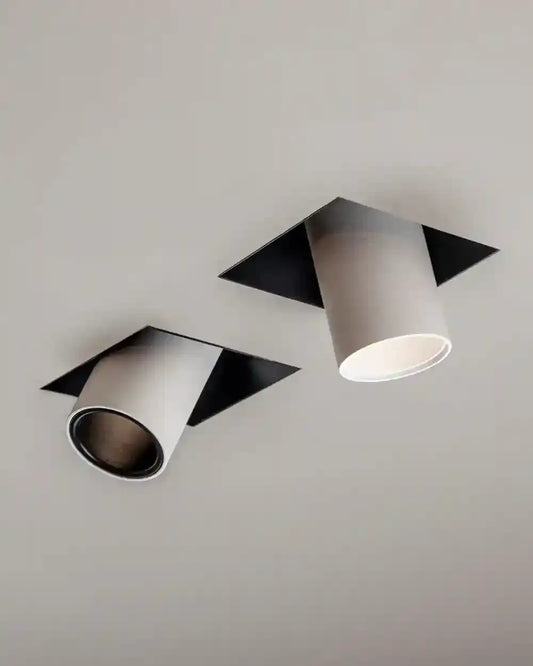 Lámparas de techo modernas blancas Birot MX, iluminación elegante empotrada en techo.