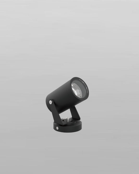 Reflector LED negro para exterior, diseño moderno, iluminación puntual decorativa