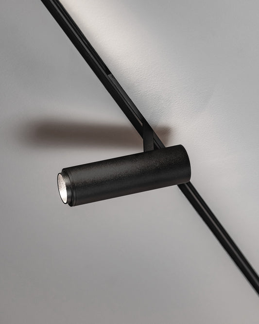 Foco de riel negro moderno para techo, boutique de iluminación Birot MX
