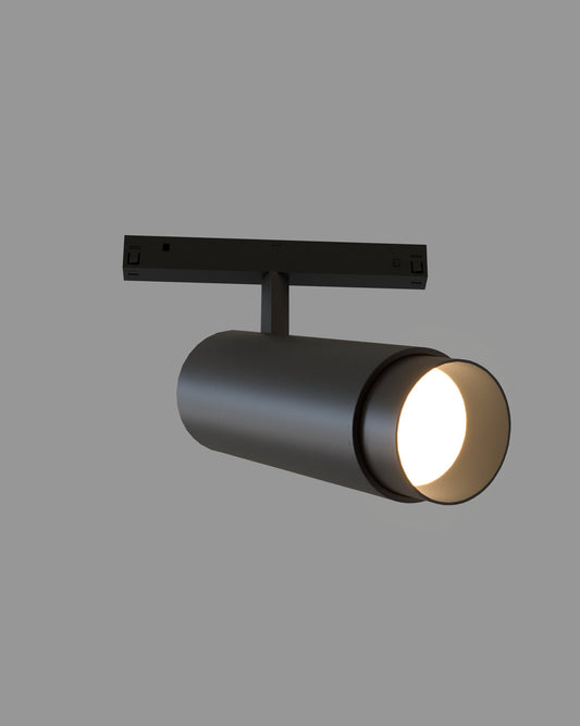 Spot de techo negro cilíndrico moderno encendido para iluminación interior